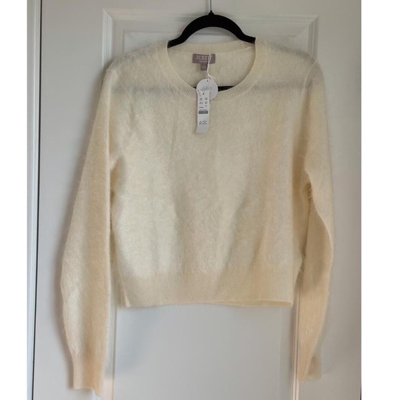 J. Crew Women's Cream Crew Neck Sweater - Picture 2 of 8